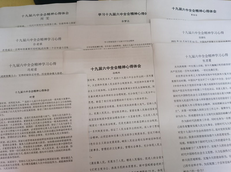 昌河实验小学团支部开展学习贯彻十九届六中全会精神专题活动