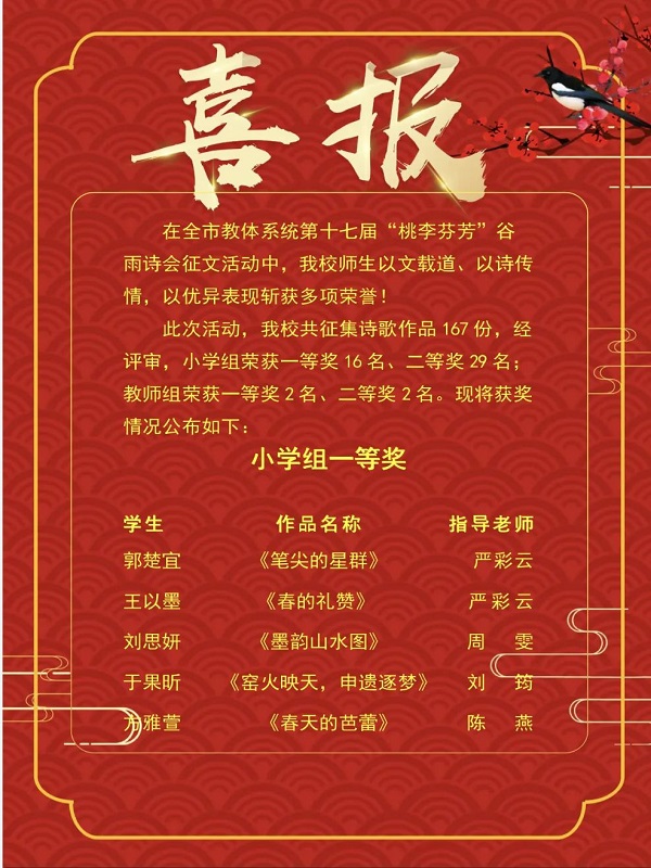 ��ϲ��������ף�ؾ������в���ʵ��Сѧ��ȫ�н���ϵͳ��ʮ�߽조����ҷ�������ʫ��������ϲ��Ѽ���